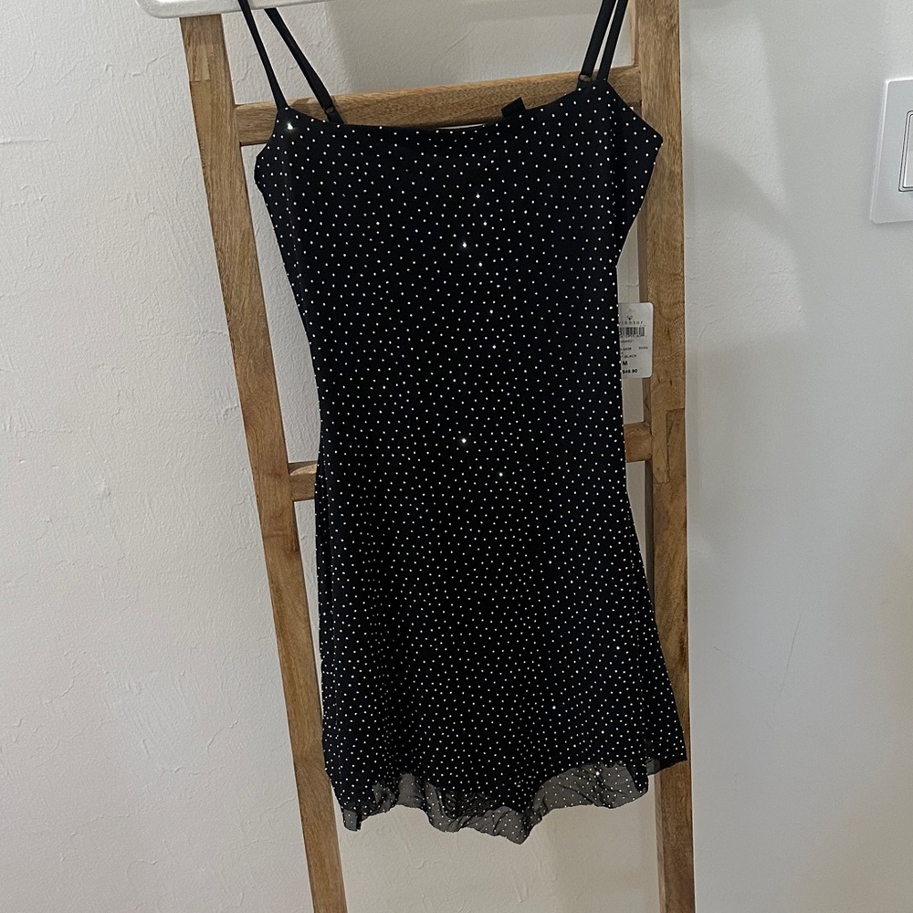 Windsor Black and White Polka Dot Mini Dress